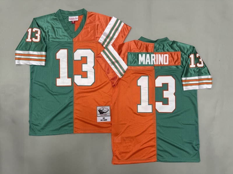 Men 2025 Miami Dolphins #13 Marino green orange Throwback Limited NFL Jersey style 001->miami dolphins->NFL Jersey
